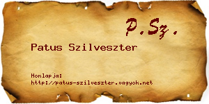 Patus Szilveszter névjegykártya